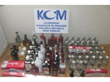 Lüleburgaz’da Kaçak ?çki ve Sigara ele geçirildi