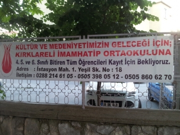 K?rklareli ?mam-Hatip Ortaokulu 5., 6. ve 7. S?n?flara kay?t al?yor